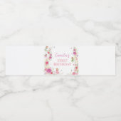 フローラ妖精の最初の誕生日ウォーターボトルラベル ペットボトルラベル (シングルラベル)