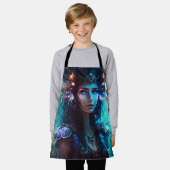 フローラ妖精の森のお洒落抽象芸術 エプロン (着用した状態)