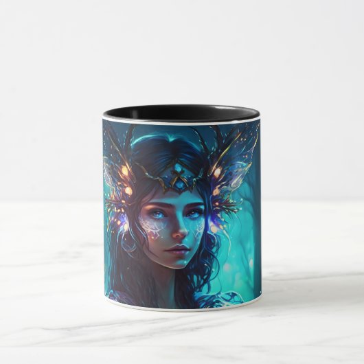 フローラ妖精の森のお洒落抽象芸術 マグカップ (中央)