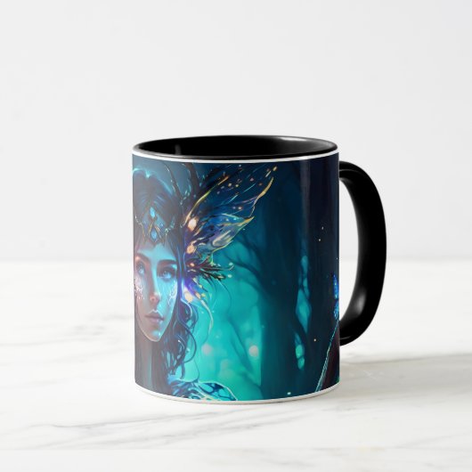 フローラ妖精の森のお洒落抽象芸術 マグカップ (正面右)