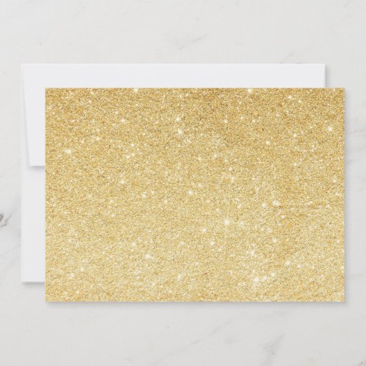 フローラ妖精誕生日金ゴールドグリッター写真 招待状 (裏面)
