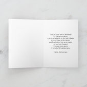 フローラ妻パーソナライズされた結婚周年記念 カード (内部)