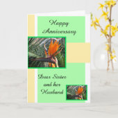 フローラ姉と夫パーソナライズされた祭 カード (黄色い花)