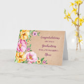 フローラ姪の卒業 カード (黄色い花)