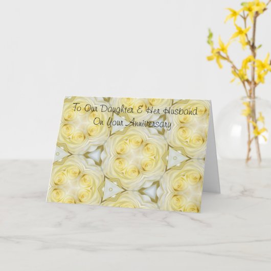 フローラ娘の夫パーソナライズされた記念日 カード (黄色い花)