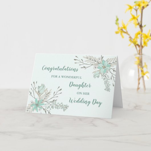 フローラ娘の結婚式の日おめでとう カード (黄色い花)