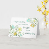 フローラ娘の結婚式の日おめでとう カード (黄色い花)