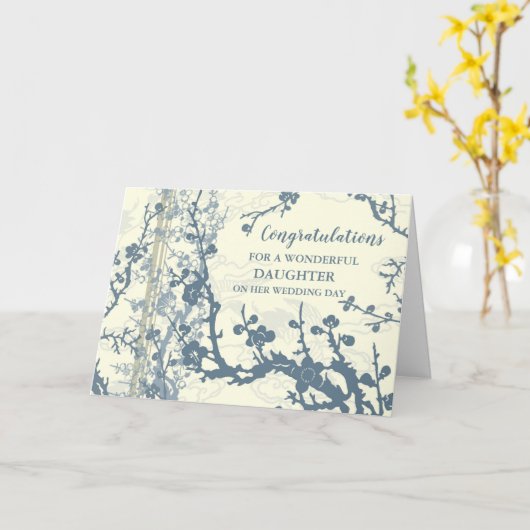 フローラ娘の結婚式の日おめでとう カード (黄色い花)