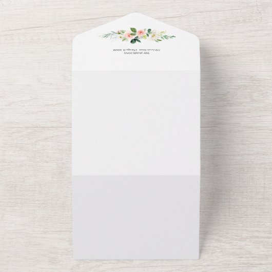 フローラ婚約の発表と日付の保存 オールインワン招待状 (外側)