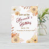 フローラ子供の誕生日招待状お洒落 – ガーデン 招待状 (スタンド正面)