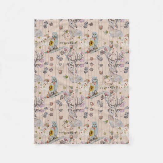 フローラ子供部屋プリントベビーブランケット フリースブランケット (正面)