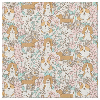 フローラ子犬 ファブリック