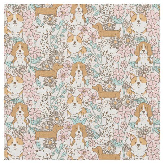 フローラ子犬 ファブリック (クローズアップ)