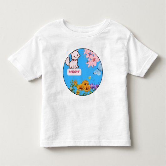 フローラ子猫カワイネスベビーTシャツ トドラーTシャツ (正面)