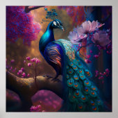 フローラ孔雀ウォールアートポスター ポスター (正面)