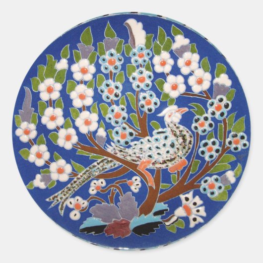 フローラ孔雀タイル芸術 ラウンドシール (正面)