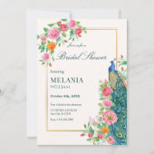 フローラ孔雀ブライダルシャワー招待 招待状 (正面)