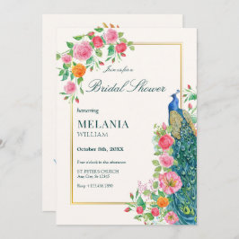 フローラ孔雀ブライダルシャワー招待 招待状