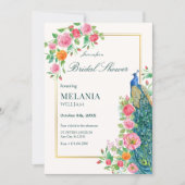 フローラ孔雀ブライダルシャワー招待 招待状 (正面)
