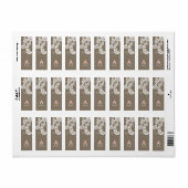 フローラ孔雀ホワイトパーティーシールカスタムラベル ラベル (フルシート)