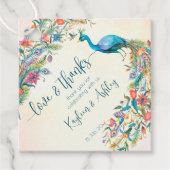 フローラ孔雀婚約パーティ好意ギフトラベル フェイバータグ (正面)