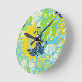 フローラ孔雀 ラウンド壁時計 (傾斜)