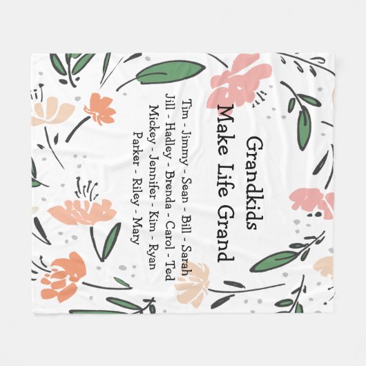 フローラ孫が人生を壮大にする フリースブランケット (正面(横))