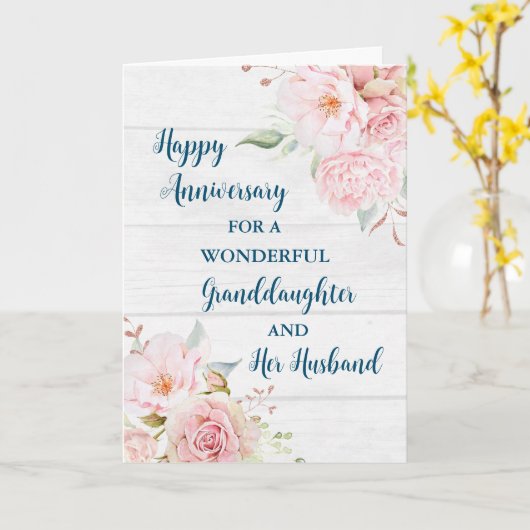 フローラ孫娘と夫の記念日 カード (黄色い花)