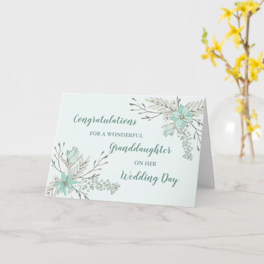 フローラ孫娘の結婚式の日おめでとう カード (黄色い花)