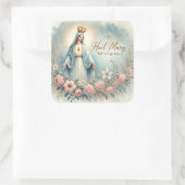 フローラ宗教母メアリーピンクローズ スクエアシール (バッグ)