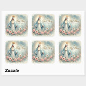 フローラ宗教母メアリーピンクローズ スクエアシール (シート)