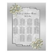 フローラ宝石、シルバーフレーム結婚付きシーティングチャート ポスター (正面)