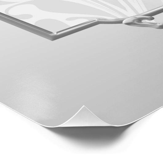 フローラ宝石、シルバーフレーム結婚付きシーティングチャート ポスター (コーナー)