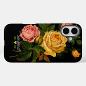 フローラ家宝バラブラックイエローピンク Case-Mate iPhoneケース (裏面 (横))