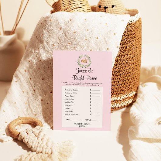 フローラ寝ている鹿の女の子が正しい値段を推測 チラシ