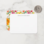 フローラ対カラフル名前をカスタムするギフト囲い ノートカード (正面/裏面インサイチュ)