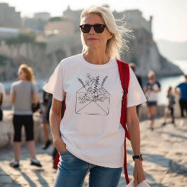 フローラ封筒ラインアート トライブレンドＴシャツ