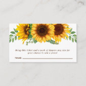 フローラ小さなひまわり赤ちゃんシャワーおむつラッフル エンクロージャーカード (正面)