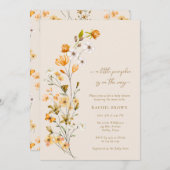 フローラ小さなカボチャが赤ちゃんシャワーの途中にある 招待状 (正面/裏面)