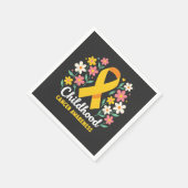 フローラ小児がん認識度黄色リボン スタンダードカクテルナプキン (角)