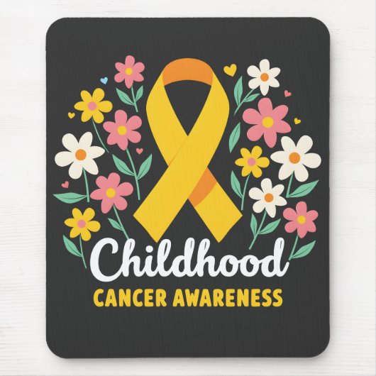 フローラ小児がん認識度黄色リボン マウスパッド (正面)