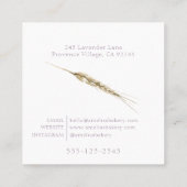 フローラ小麦・ラベンダー・グリーンリースパン スクエア名刺 (裏面)