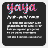 フローラ屋屋定義おばあちゃんの母の日の祖母 スクエアシール (正面)