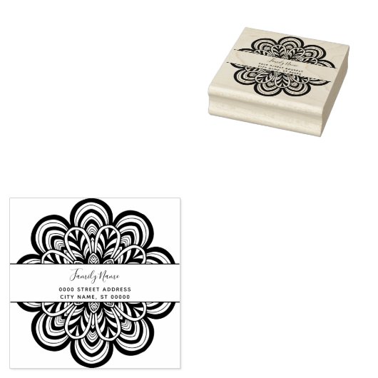 フローラ差出人住所スタンプ ラバースタンプ (押印)