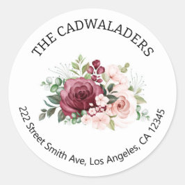 フローラ差出人住所ラベル ラウンドシール