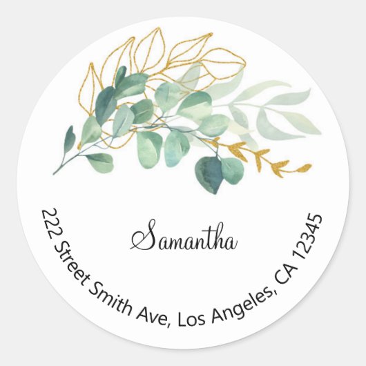 フローラ差出人住所ラベル ラウンドシール (正面)