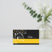 フローラ巻葉黒黄結婚座席表 プレイスカード (スタンド正面)