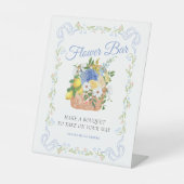 フローラ市場からフレッシュオフ農家花バー 台座サイン (正面)