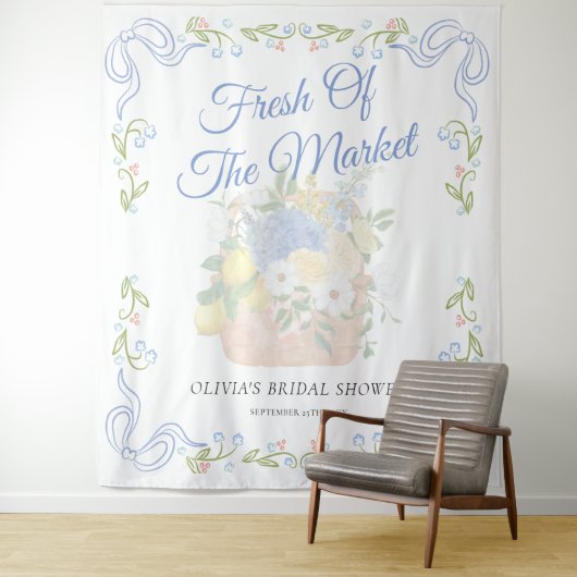 フローラ市場のブライダルシャワーを背景に タペストリー (インサイチュ)