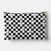 フローラ市松模様に白黒パターン アクセサリーポーチ (裏面)